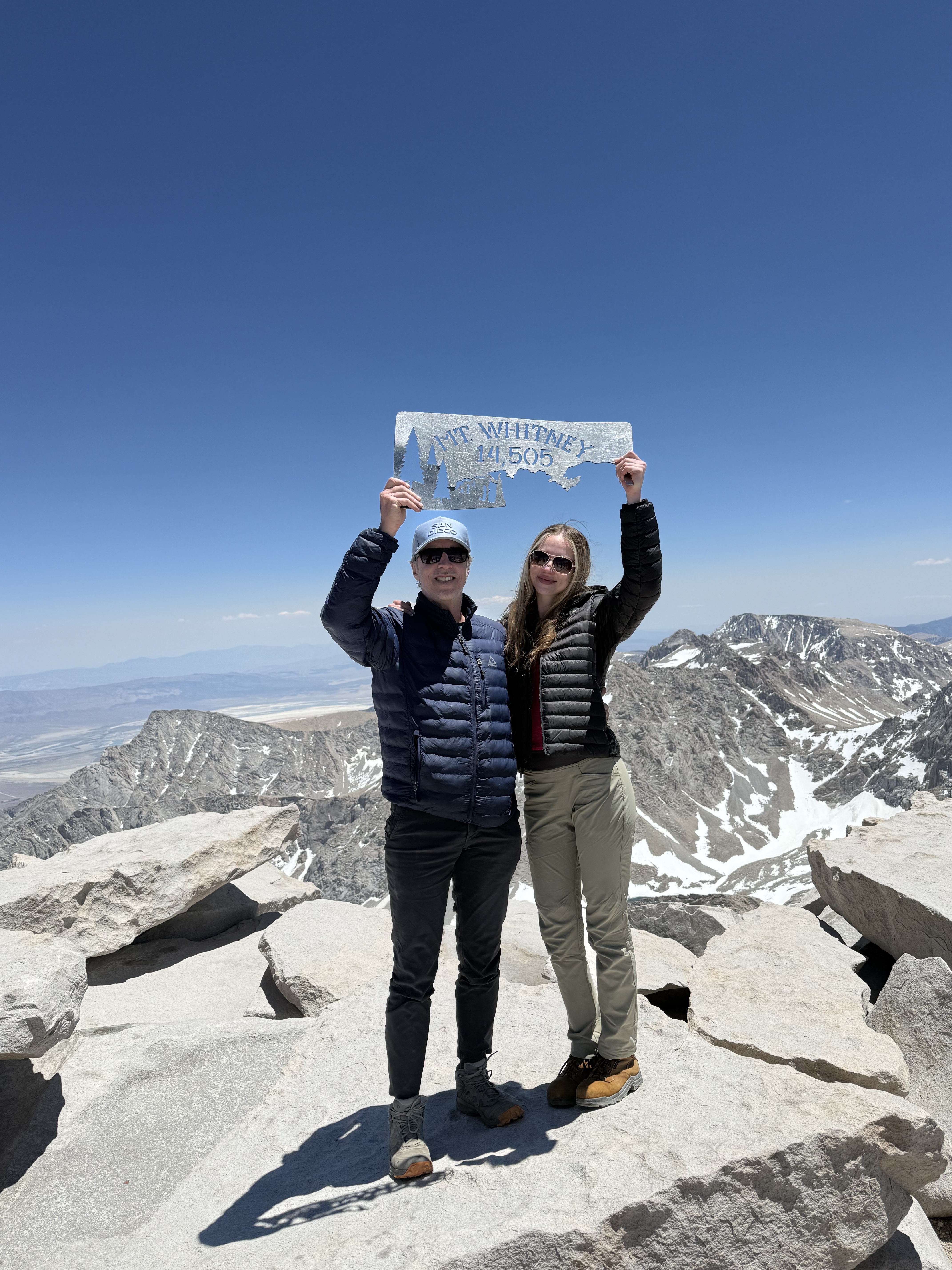 Mark and Whitney Allen together on the summit of Mount Whitney